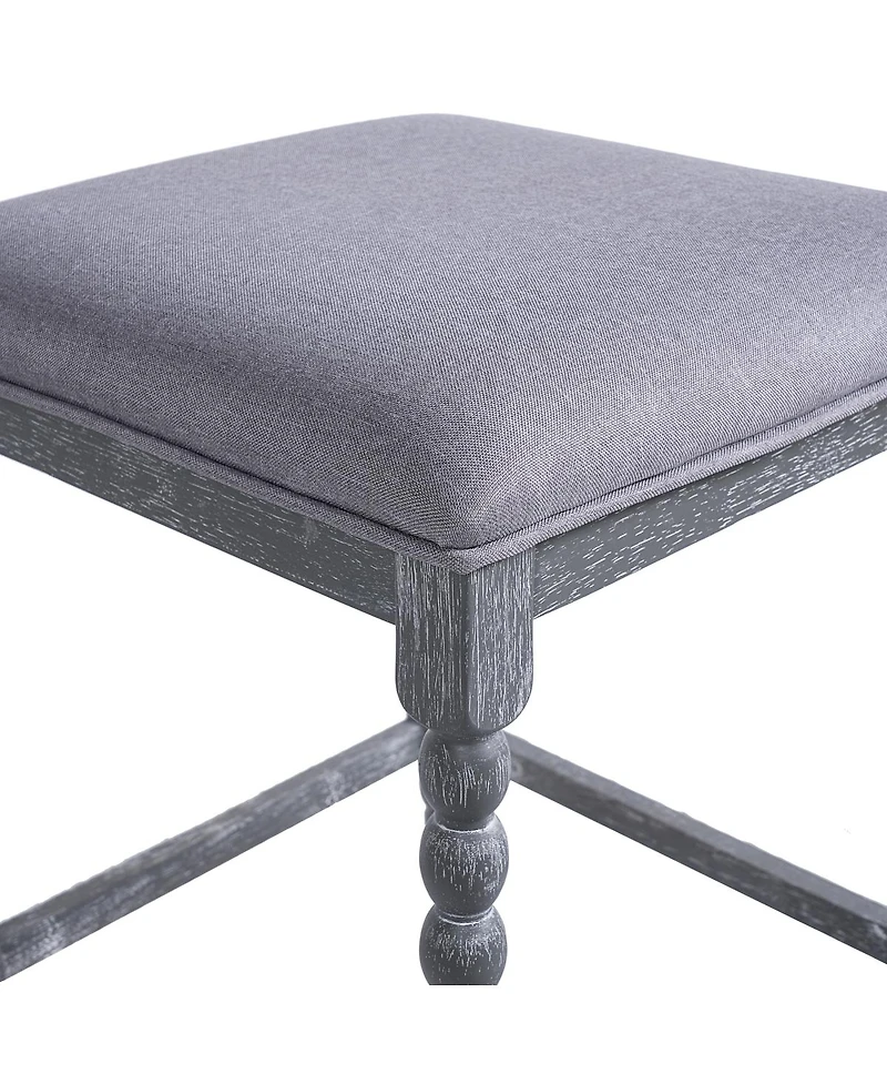 Streamdale Furniture 26" Upholstered Acacia Wood Counter Stools (Set of 4)