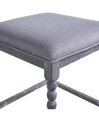 Streamdale Furniture 26" Upholstered Acacia Wood Counter Stools (Set of 4)