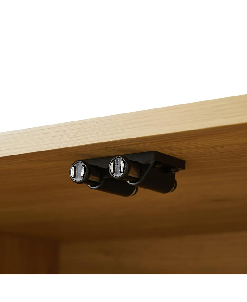 Streamdale Furniture Sideboard Storage Cabinet with Wave Pattern, 64"W x 15"D x 24"H.