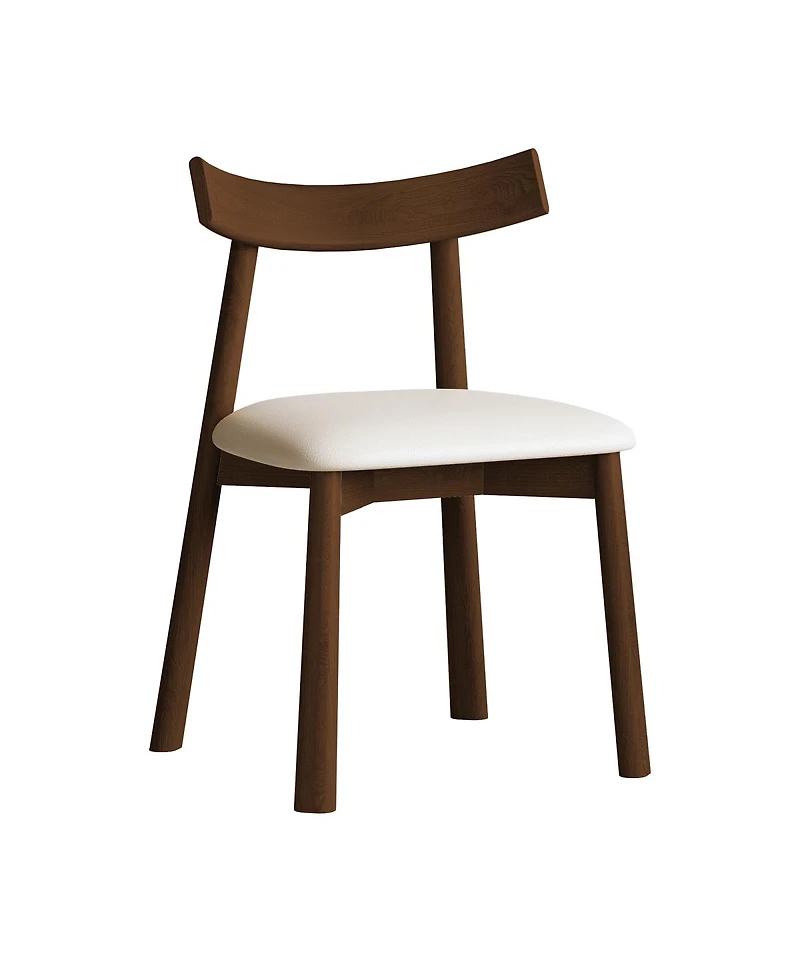 Streamdale Furniture Modern Walnut Dining Chairs with Thick Cushions (Set of 2)