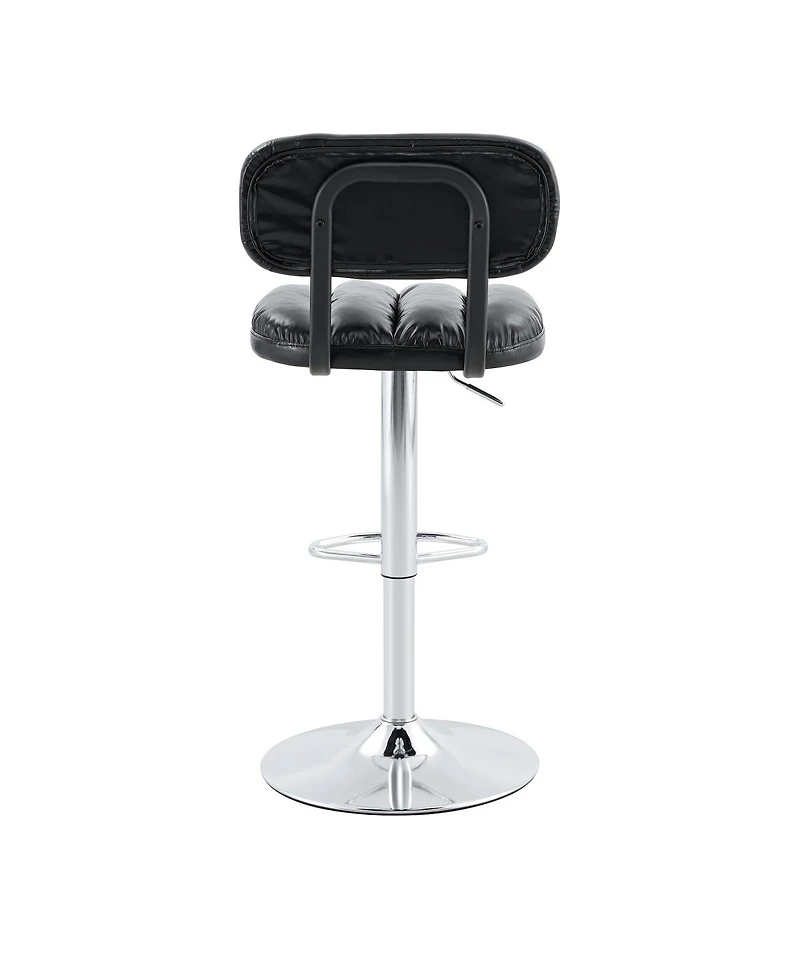 Streamdale Furniture Leather Adjustable Bar Stools with Chrome Base