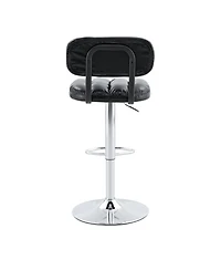 Streamdale Furniture Leather Adjustable Bar Stools with Chrome Base