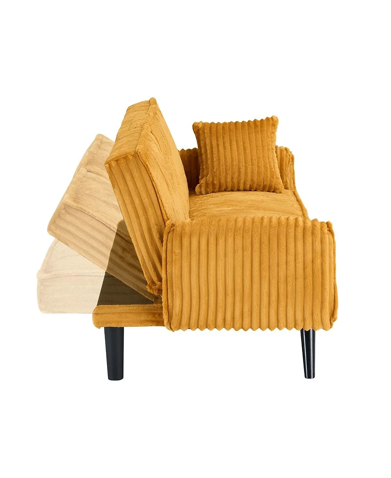 Streamdale Furniture Minimalist straight-line corduroy sofa for living room and bedroom