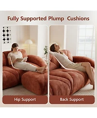 Streamdale Furniture U-shaped Boneless Sofa, Soft Velvet, Tufted, 32D Sponge, No Assembly.