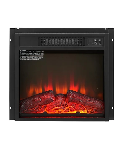 Flynama Electric Fireplace Insert 1400W 120V ,Equipped with remote control, ultra thin heater with log set & realistic flame