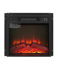 Flynama Electric Fireplace Insert 1400W 120V ,Equipped with remote control, ultra thin heater with log set & realistic flame