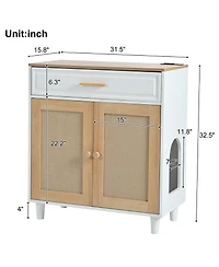 Aostirmotor 3-in-1 Cat Furniture: Litter Box Enclosure with Scratcher & Storage – Modern Side Table Design, Hidden Cat House for Living Room