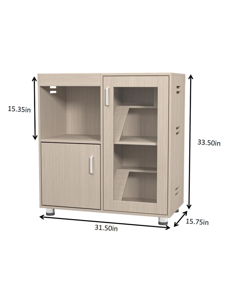Aostirmotor 4-Tier Wooden Guinea Pig Cage – Hamster Habitat with Storage Cabinet & Acrylic Windows