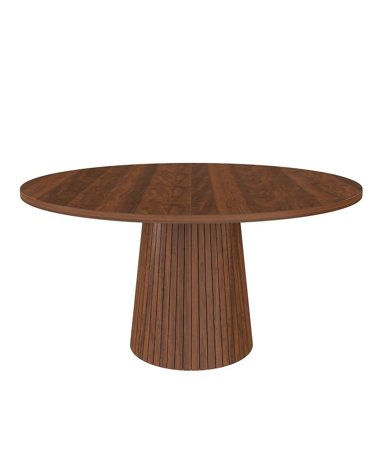 Streamdale Furniture Round Farmhouse Dining Table with Wood Base.