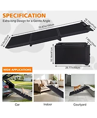 Aostirmotor Heavy Duty Foldable Dog Ramp for Large Dogs - Non-Slip Pet Ramp, Portable Car Stairs
