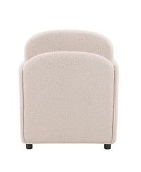 Aostirmotor Cream White Sherpa Armchair – 2-in-1 Pet Friendly Furniture with Lumbar Pillow
