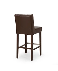 Streamdale Furniture Streamdale 30.5" Pu Upholstery Bar Stool w/Back & Metal Footrest