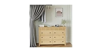 gaomon 6 Drawer Dresser for Bedroom, Wooden Chest of Drawers, Fluted Tv Stand, Storage Organizer for Living Room