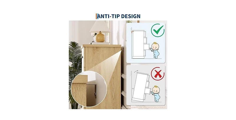 gaomon 5 Drawer Dresser for Bedroom, Tall Vertical Chest of Drawers