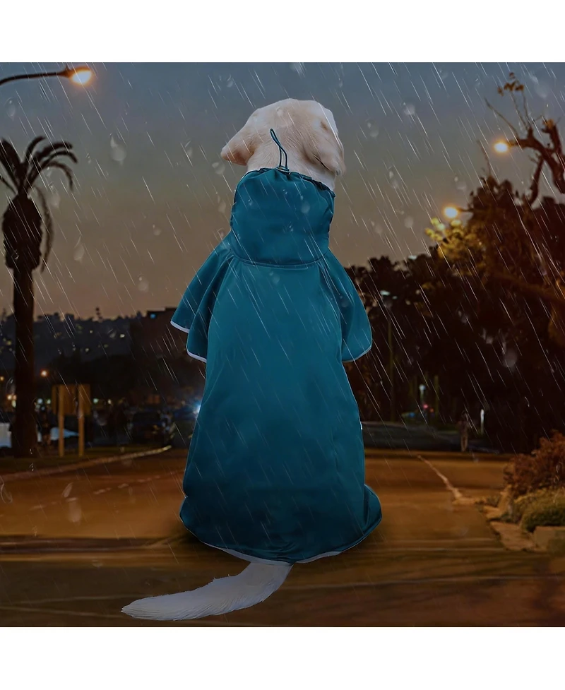 Aronkl Adjustable Waterproof Dog Raincoat with Reflective Edges for Medium Large Dogs