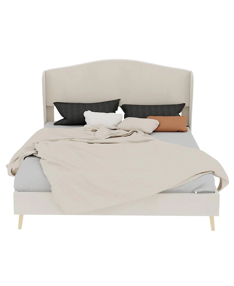 Streamdale Furniture Velvet Upholstered Queen Bed