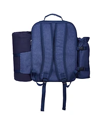 Mecale 4-Person Picnic Backpack with Insulated Cooler, Blanket and Tableware Set