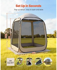 Mecale 6 x 6 Ft Pop-Up Screen House Tent for 4-6 People with Carry Bag