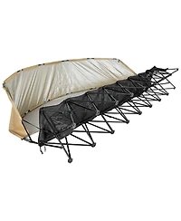 Mecale 6-Seat Portable Folding Sports Bench with Sunshade and Cup Holders