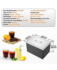 Mecale 20 x 14 x 12 Inch Drop-In Stainless Steel Ice Chest, 40 Qt with Lid
