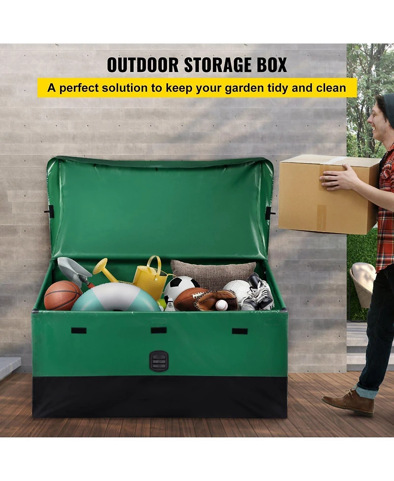 Mecale 100 Gallon Outdoor Storage Deck Box with Galvanized Frame