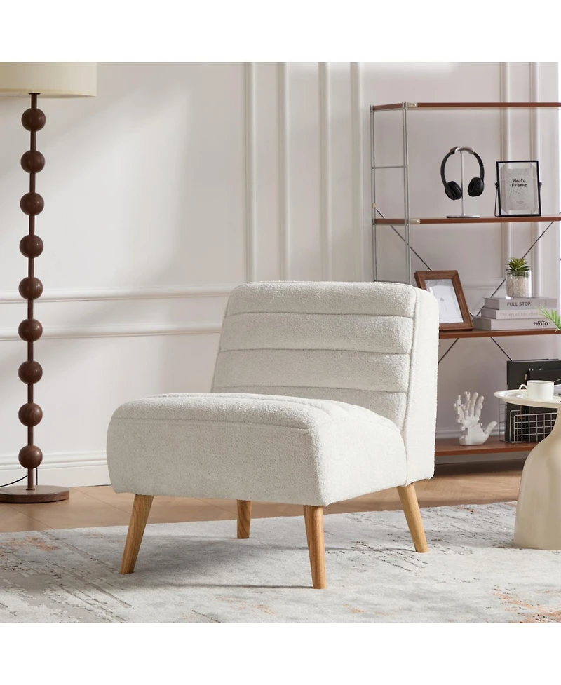 Streamdale Furniture Modern Chenille Accent Chair - Ivory