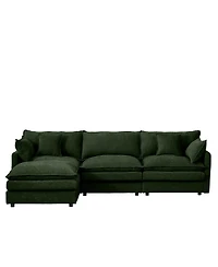 Streamdale Furniture Modular Sectional Sofa, 102" L-Shaped Couch Set, 3-Seater Cloud Couch w/ Ottoman