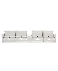 Streamdale Furniture 140" U-Shaped Modular Chenille Cloud Couch, 6-Seater Sofa w/ Ottoman
