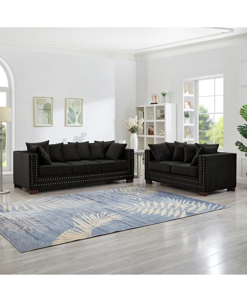 Streamdale Furniture Modern Velvet Sofa 2+3 Seater