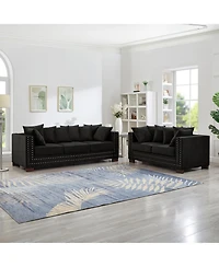 Streamdale Furniture Modern Velvet Sofa 2+3 Seater
