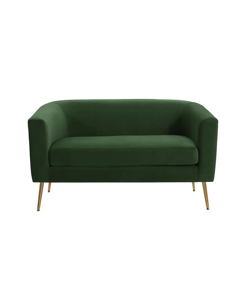 Streamdale Furniture Streamdale Luxurious Velvet Loveseat with Gold Accents and Legs