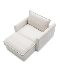 Streamdale Furniture Chenille Sofa Bed, Cozy Lounge Chair with Ottoman 1-Seat