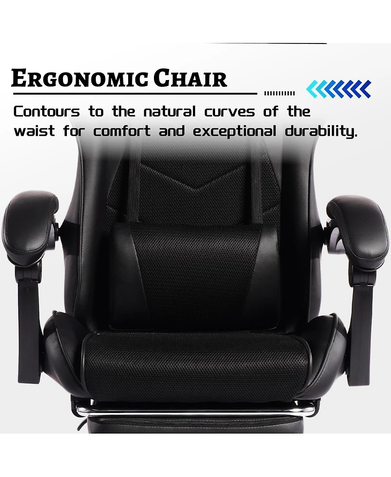 Streamdale Furniture Human-Computer Interaction Gaming Chair with Footrest