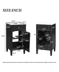 Sillysis 18" Bathroom Vanity with Ceramic Sink, Compact Mdf Storage, Soft Close Door, Modern French Style for Small