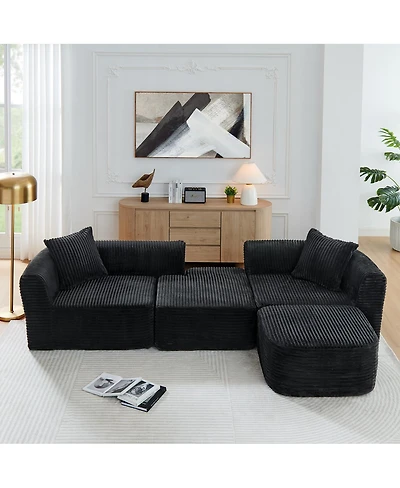 Streamdale Furniture 114" Cloud Sectional Couch, L-Shape Chaise, Modular Sofa