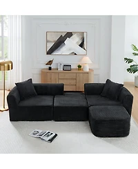 Streamdale Furniture 114" Cloud Sectional Couch, L-Shape Chaise, Modular Sofa