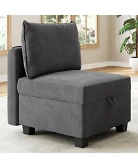 gaomon Modular Sectional Sofa with Large Storage Four Seat Couch with Two Ottomans U Shaped Sofa Chenille Upholstery Wooden Frame Living Room