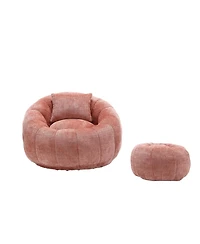Streamdale Furniture Modern Bean Bag Chair with Ottoman for Adults