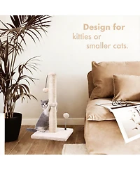 Aronkl 34" Tall Cat Scratcher Sisal Post Tree with Hanging Ball for Indoor Cats