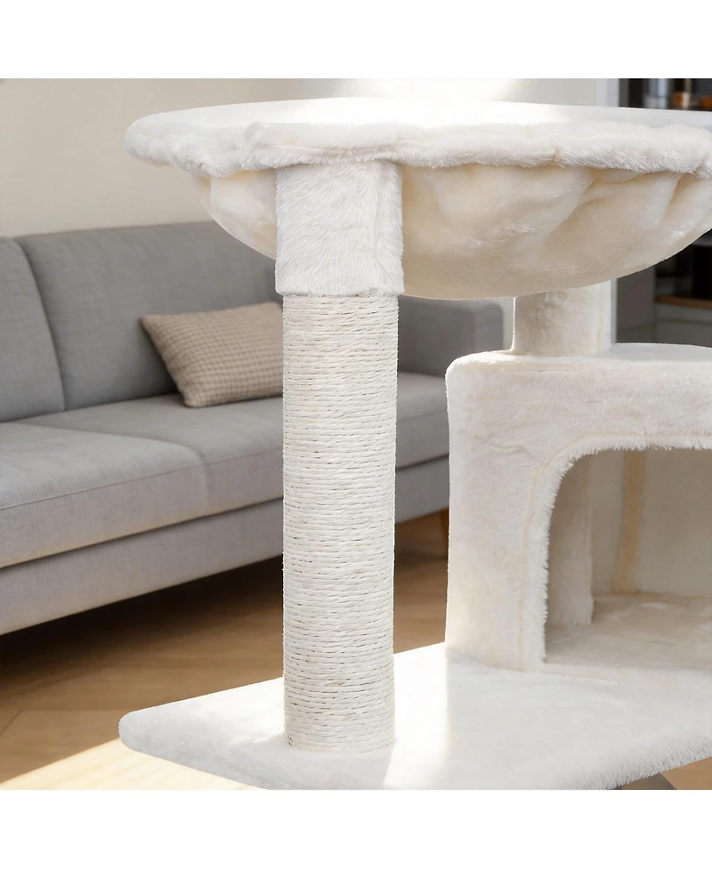 Aronkl Cat Tree With Condo Big Hammock Hanging Ball Scratch Posts Removable Washable