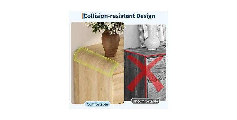 gaomon 5 Drawers Dresser for Bedroom & Nursery, Modern Dresser with Safe Rounded Corners & Hidden Handles