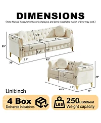 Streamdale Furniture Customizable Armrest Sofa with Velvet Fabric