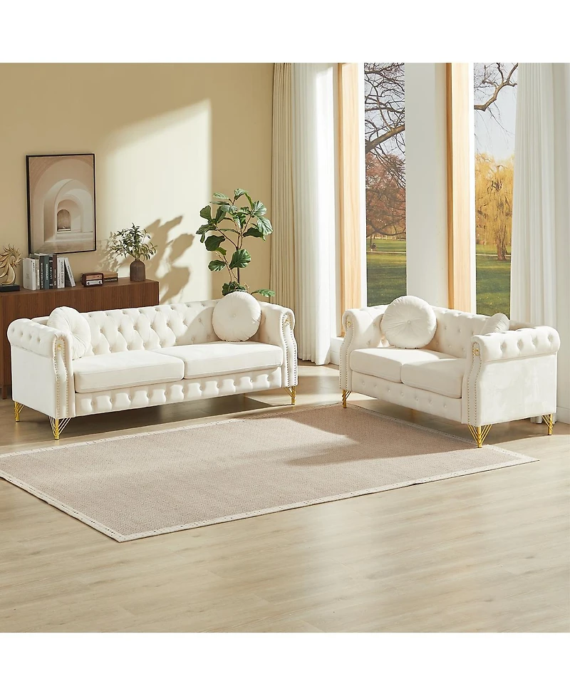 Streamdale Furniture Customizable Armrest Sofa with Velvet Fabric