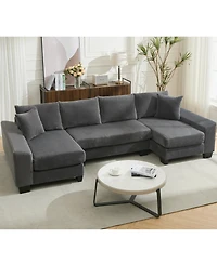 Streamdale Furniture 114" U-Shaped Sleeper Sofa Bed