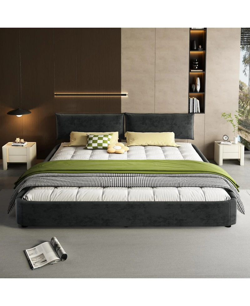 Streamdale Furniture King Size Cloud Bed Frame with Oversized Padded Headboard