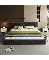 Streamdale Furniture King Size Cloud Bed Frame with Oversized Padded Headboard