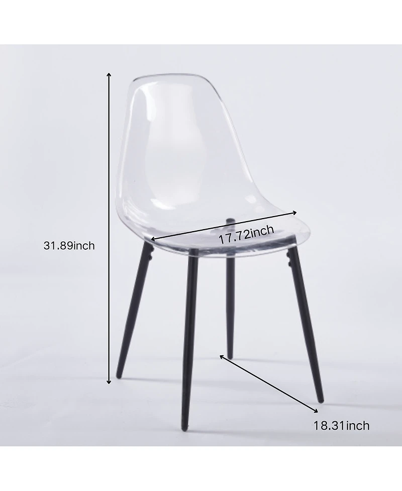 Streamdale Furniture 5pcs Dining Set, Mid-century Metal Leg Dining Table for 4-6, Set