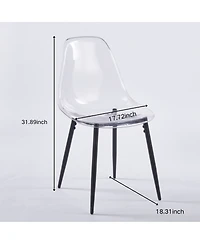 Streamdale Furniture 5pcs Dining Set, Mid-century Metal Leg Dining Table for 4-6, Set