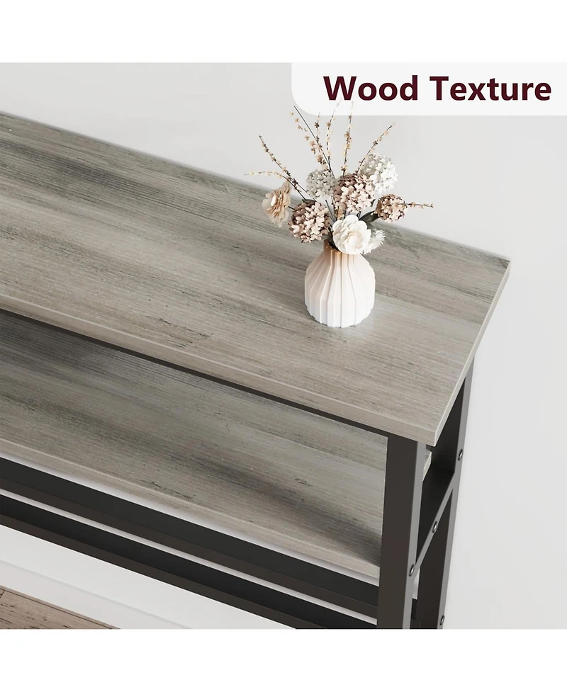 gaomon 59" Narrow 2-Tier Console Table with Adjustable Shelf