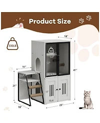 gaomon 2-in-1 Cat Litter Box Enclosure Furniture with Doors